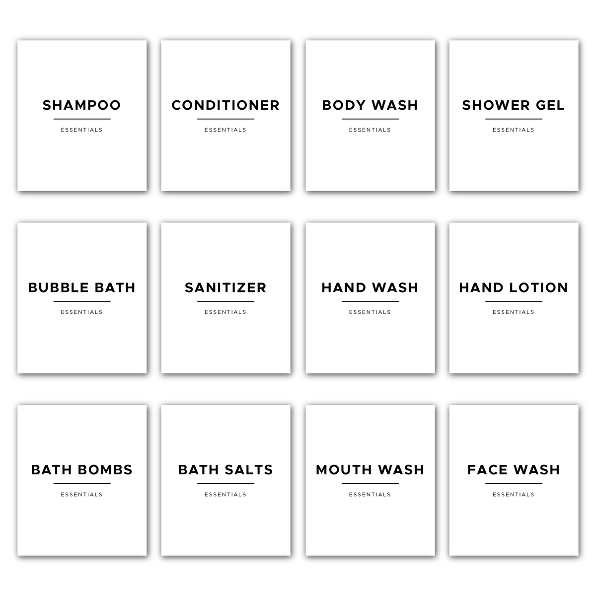 Shower Handle Labels Premade Bathroom Labels – The Little Things