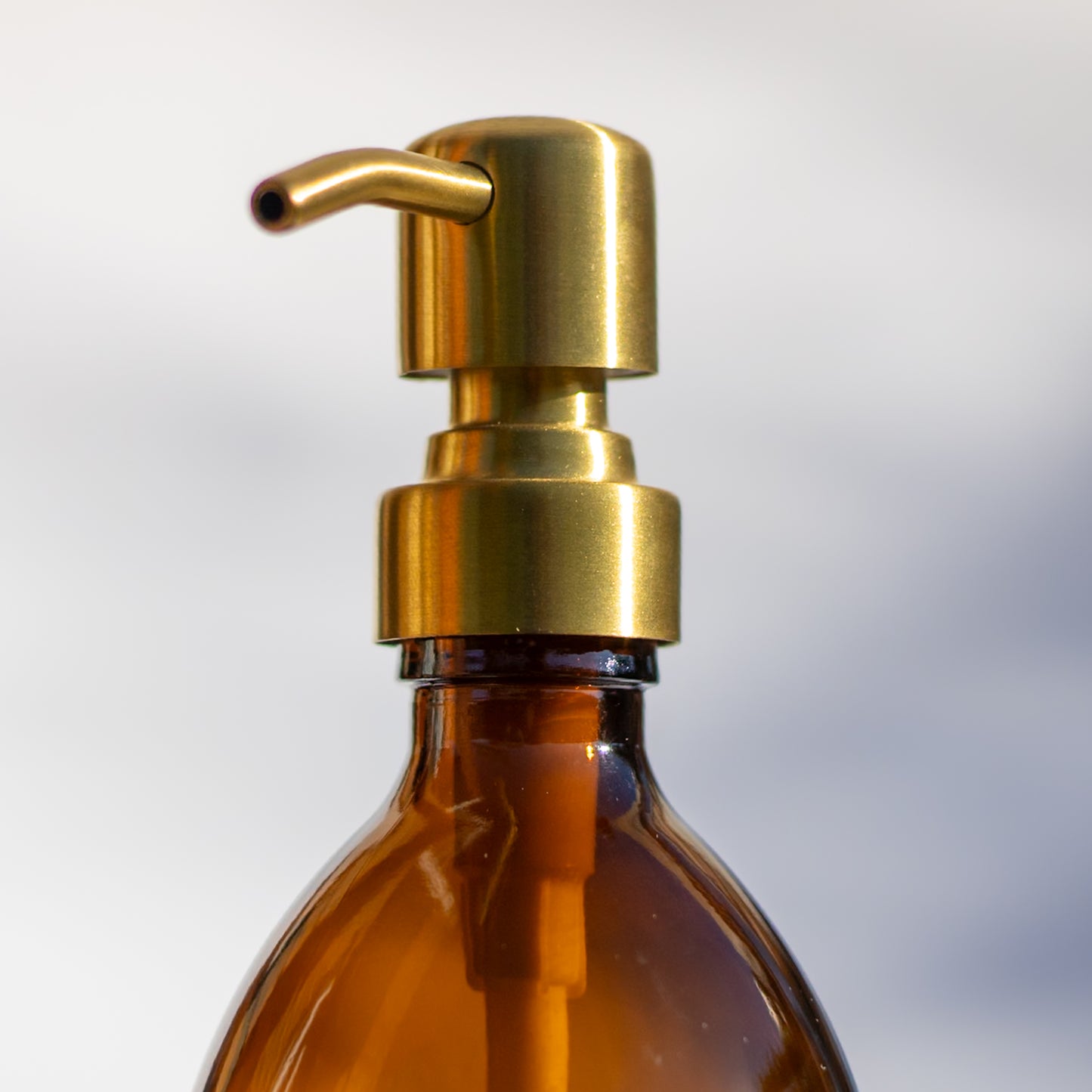 Set of 3 – 500ml Amber Glass Dispenser with Gold Pump & Labels