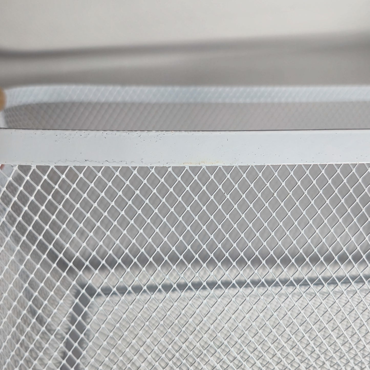 Clearance Sale: Rectangle Mesh Storage Basket with Fixed Side Wooden Handles