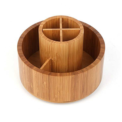 Swivel Bamboo Makeup Organiser