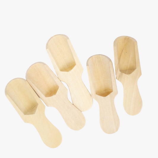 5pc Mini Wooden Scoop - 7.5cm