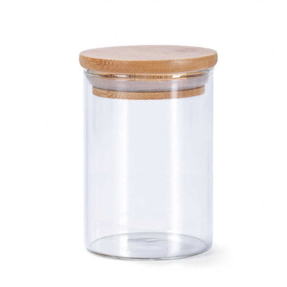 [Clearance Sale] 200ml Clear glass storage jar with bamboo lid